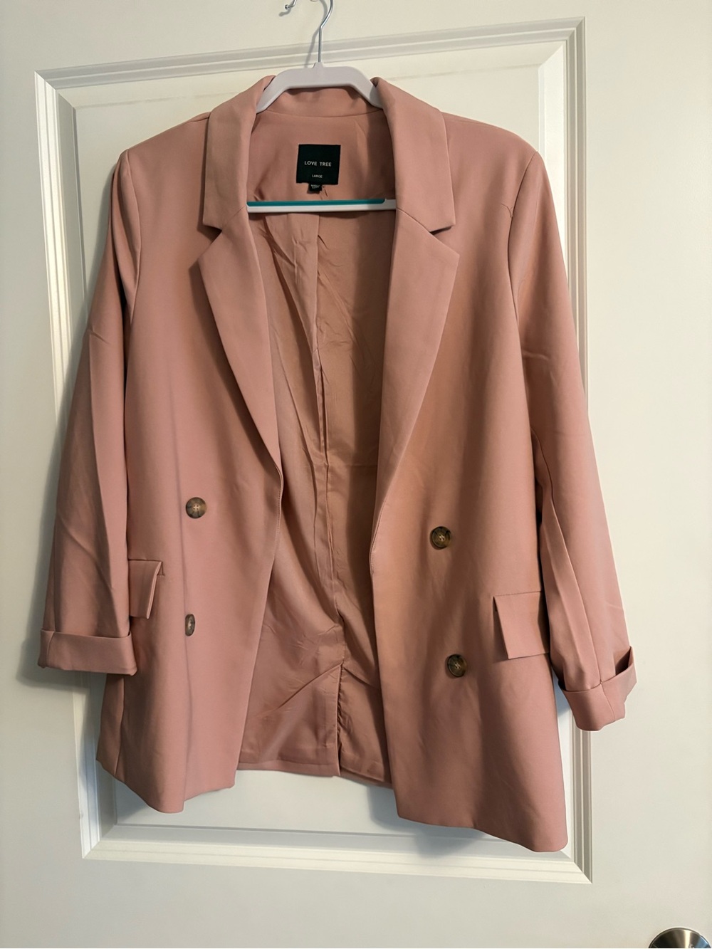 Love Tree Dusty Rose Oversized Blazer